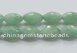 CBJ14 15.5 inches 8*12mm faceted rice jade beads wholesale