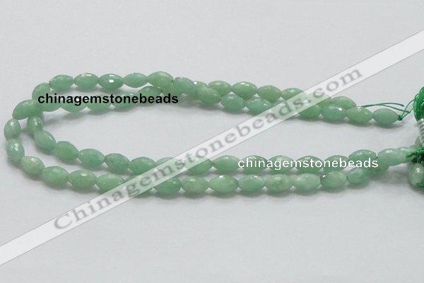 CBJ14 15.5 inches 8*12mm faceted rice jade beads wholesale