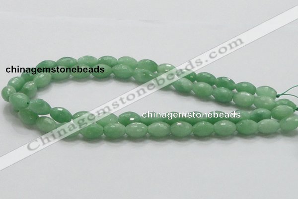 CBJ15 15.5 inches 10*15mm faceted rice jade beads wholesale