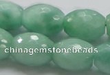 CBJ18 15.5 inches 15*20mm faceted rice jade beads wholesale