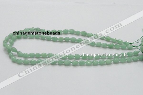 CBJ19 15.5 inches 6*10mm faceted teardrop jade beads wholesale