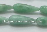 CBJ26 15.5 inches 10*30mm faceted teardrop jade beads wholesale