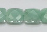 CBJ34 15.5 inches 20*20mm faceted square jade beads wholesale