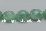 CBJ37 15.5 inches 15mm faceted flat round jade beads wholesale