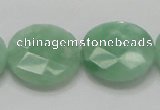 CBJ39 15.5 inches 25mm faceted flat round jade beads wholesale