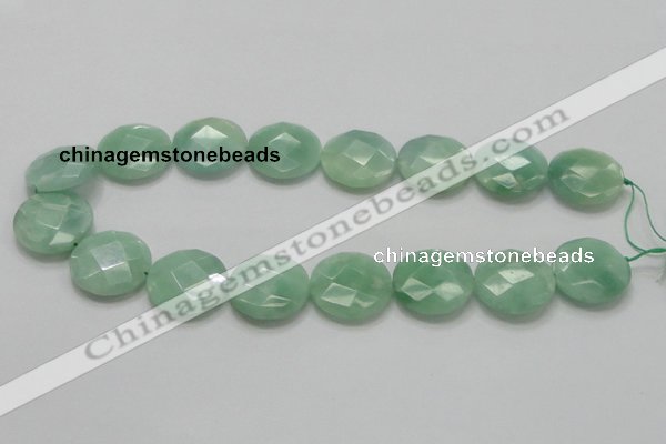 CBJ39 15.5 inches 25mm faceted flat round jade beads wholesale