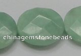 CBJ40 15.5 inches 30mm faceted flat round jade beads wholesale