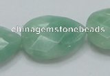 CBJ42 15.5 inches 22*30mm faceted teardrop jade beads