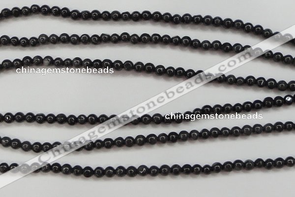 CBJ501 15.5 inches 4mm round black jade beads wholesale