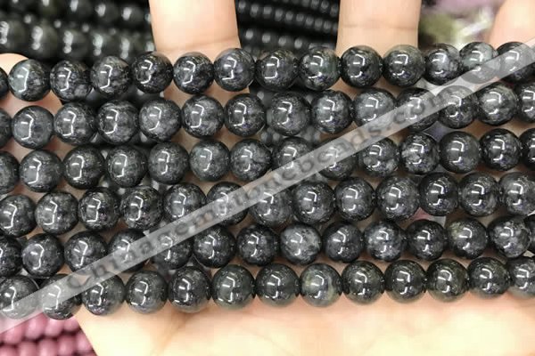 CBJ559 15.5 inches 8mm round black jade beads wholesale