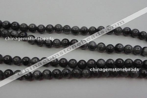 CBJ651 15.5 inches 8mm round black jade beads wholesale