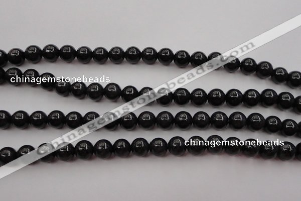 CBJ657 15.5 inches 8mm round black jade beads wholesale