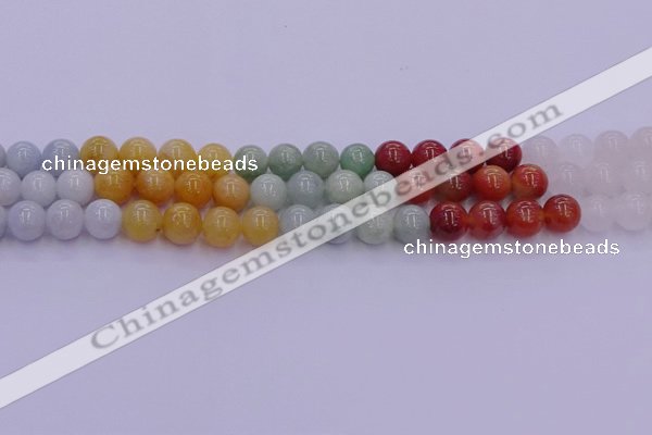 CBJ663 15.5 inches 10mm round mixed jade beads wholesale