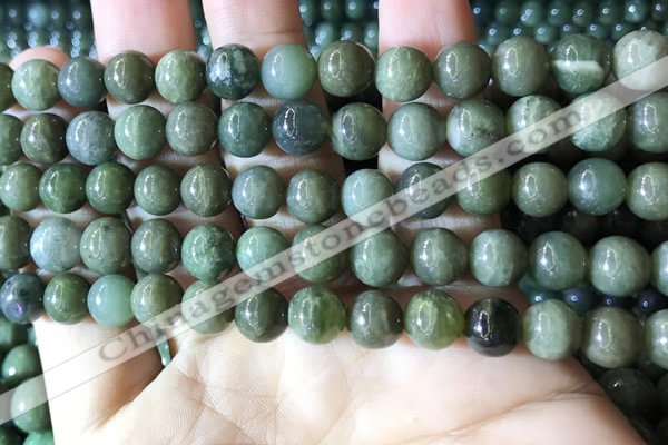 CBJ702 15.5 inches 8mm round green jade beads wholesale