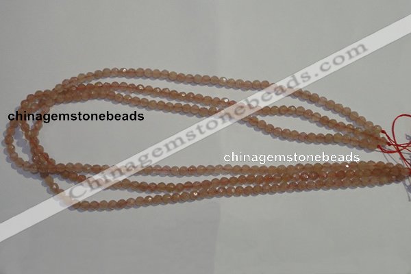 CBQ07 15.5 inches 4mm faceted round strawberry quartz beads