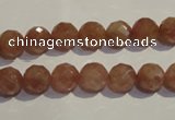 CBQ09 15.5 inches 8mm faceted round strawberry quartz beads