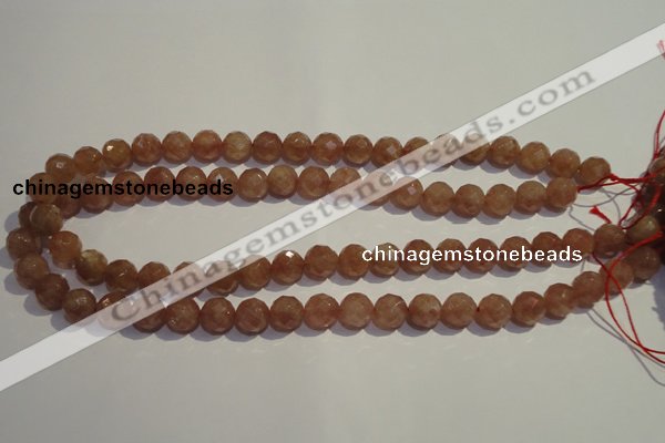 CBQ09 15.5 inches 8mm faceted round strawberry quartz beads