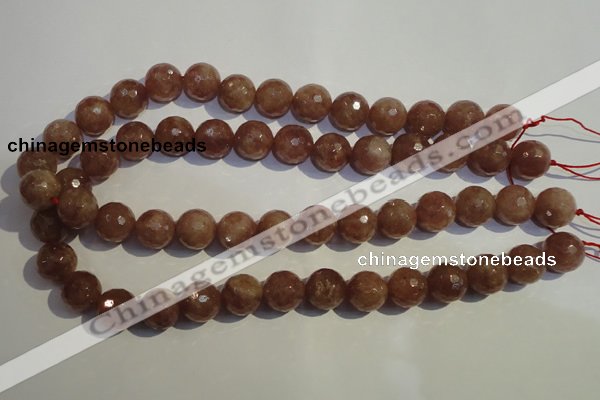 CBQ11 15.5 inches 12mm faceted round strawberry quartz beads