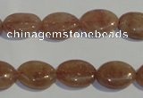 CBQ20 15.5 inches 10*14mm oval strawberry quartz beads wholesale