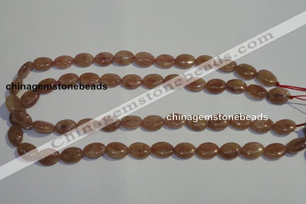 CBQ20 15.5 inches 10*14mm oval strawberry quartz beads wholesale