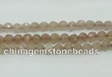 CBQ210 15.5 inches 4mm faceted round strawberry quartz beads