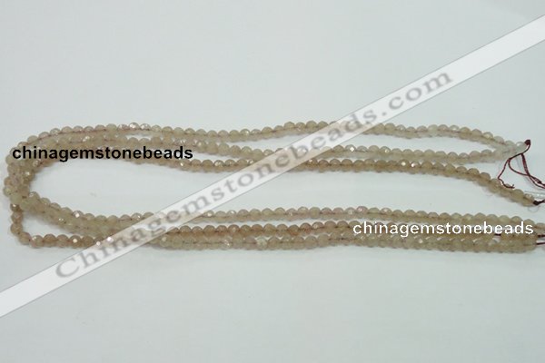 CBQ210 15.5 inches 4mm faceted round strawberry quartz beads