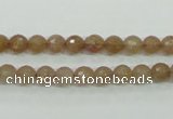 CBQ211 15.5 inches 6mm faceted round strawberry quartz beads