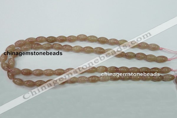 CBQ225 15.5 inches 8*12mm rice strawberry quartz beads