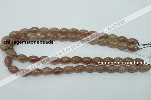 CBQ226 15.5 inches 10*14mm rice strawberry quartz beads