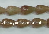 CBQ228 15.5 inches 10*16mm teardrop strawberry quartz beads