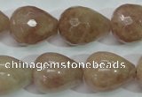 CBQ230 15.5 inches 16*20mm faceted teardrop strawberry quartz beads