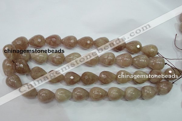 CBQ230 15.5 inches 16*20mm faceted teardrop strawberry quartz beads