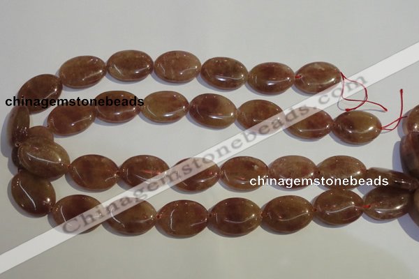 CBQ24 15.5 inches 18*25mm oval strawberry quartz beads wholesale