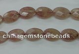 CBQ250 15.5 inches 8.5*12mm faceted oval strawberry quartz beads