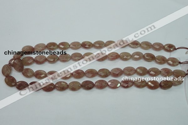 CBQ252 15.5 inches 10*14mm faceted oval strawberry quartz beads