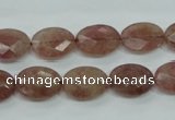 CBQ253 15.5 inches 12*16mm faceted oval strawberry quartz beads