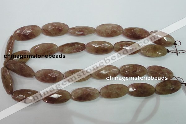 CBQ258 15.5 inches 15*30mm faceted marquise strawberry quartz beads