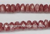 CBQ265 15.5 inches 5*10mm faceted rondelle strawberry quartz beads