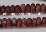 CBQ266 15.5 inches 6*10mm faceted rondelle strawberry quartz beads