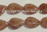 CBQ27 15.5 inches 13*18mm flat teardrop strawberry quartz beads