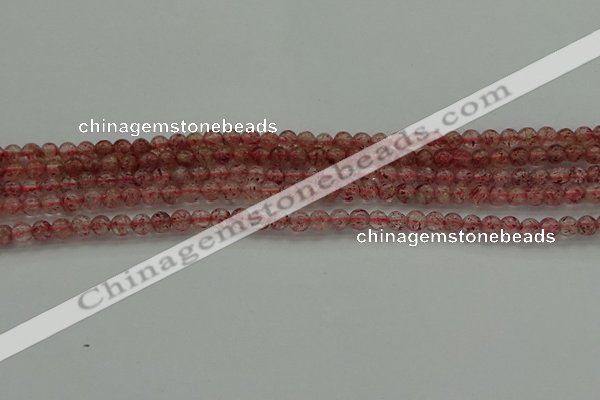 CBQ300 15.5 inches 4mm round natural strawberry quartz beads