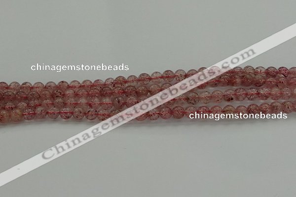 CBQ301 15.5 inches 6mm round natural strawberry quartz beads