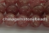 CBQ303 15.5 inches 10mm round natural strawberry quartz beads