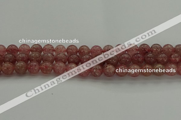 CBQ303 15.5 inches 10mm round natural strawberry quartz beads