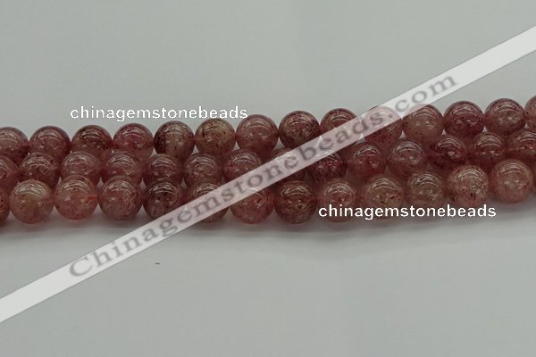 CBQ304 15.5 inches 12mm round natural strawberry quartz beads