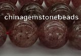 CBQ305 15.5 inches 14mm round natural strawberry quartz beads