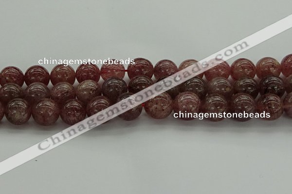 CBQ305 15.5 inches 14mm round natural strawberry quartz beads