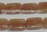 CBQ31 15.5 inches 13*18mm rectangle strawberry quartz beads