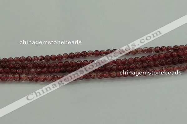 CBQ310 15.5 inches 4mm round natural strawberry quartz beads