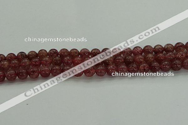 CBQ312 15.5 inches 8mm round natural strawberry quartz beads